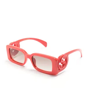 Gucci Eyewear Interlocking G rectangular-frame sunglasses - Red - サムネイル2