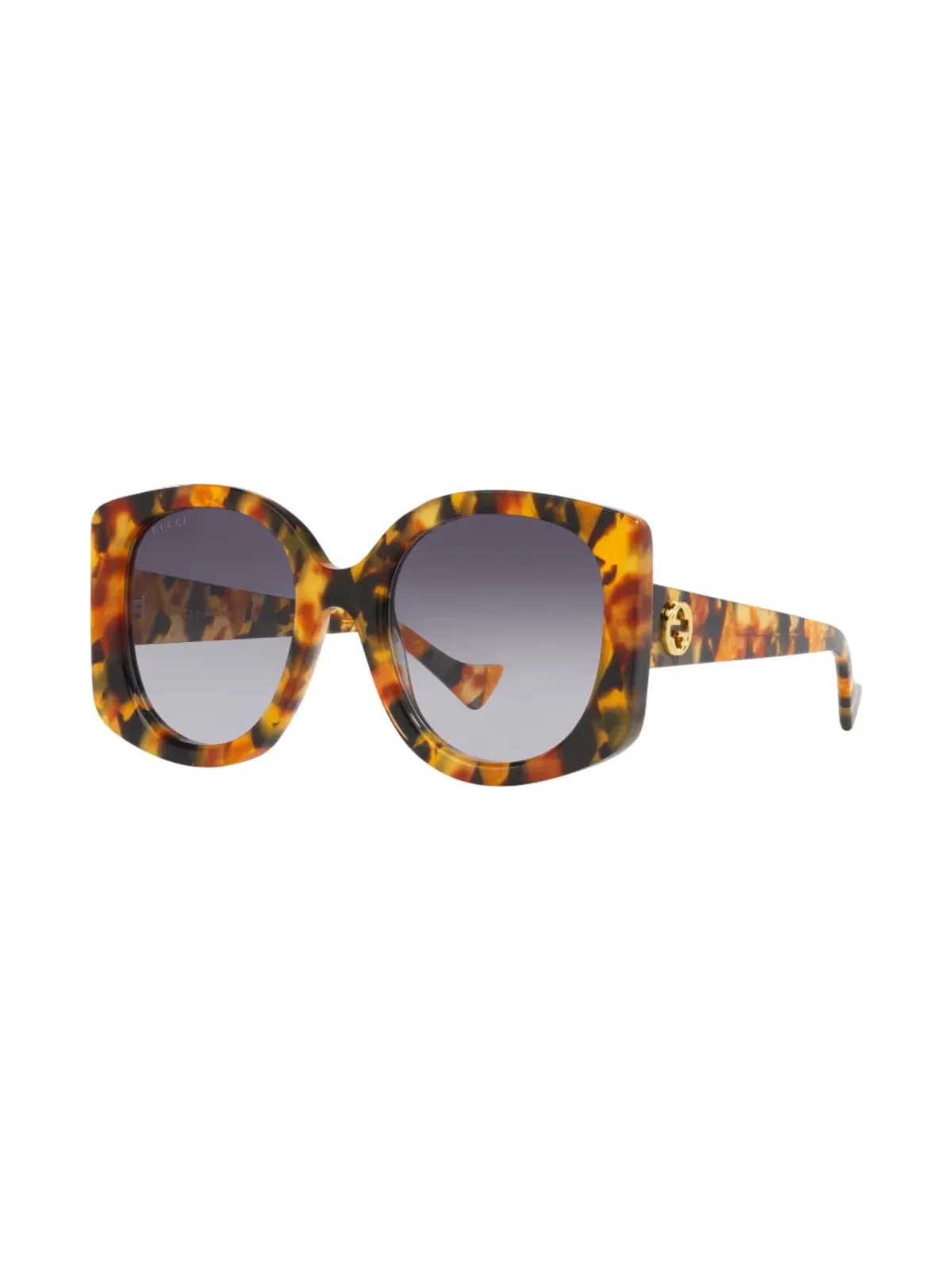 Gucci Eyewear tortoiseshell-effect oversized-frame sunglasses - Brown - 画像2