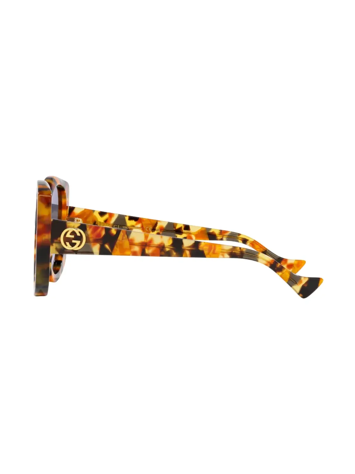 Gucci Eyewear tortoiseshell-effect oversized-frame sunglasses - Brown - 画像3