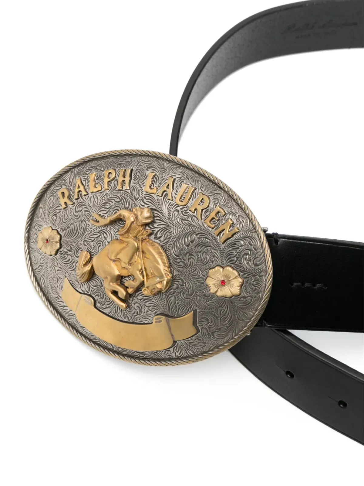 Ralph Lauren Collection 飾りバックル付きレザーベルト - 画像2