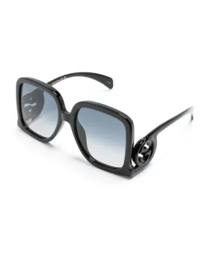 Gucci Eyewear インターロッキングG オーバサイズフレーム サングラス - ブラック - サムネイル2