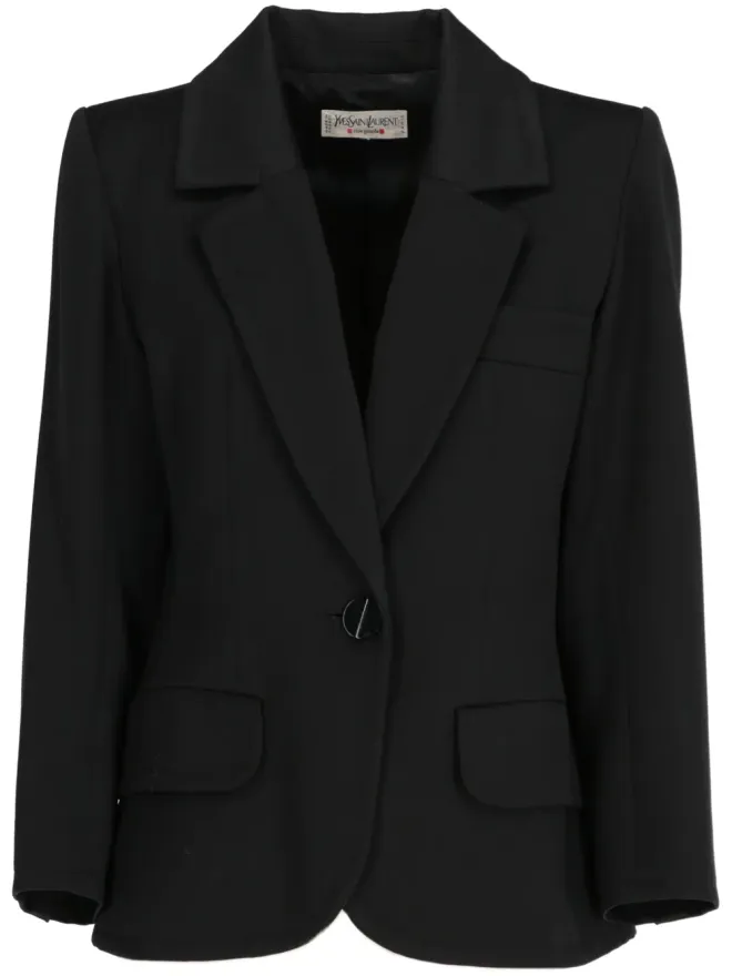 Saint Laurent Pre-Owned Saint Laurent Pre-Owned 1980年 シングルブレスト ウール ブレザー ブラックの商品画像