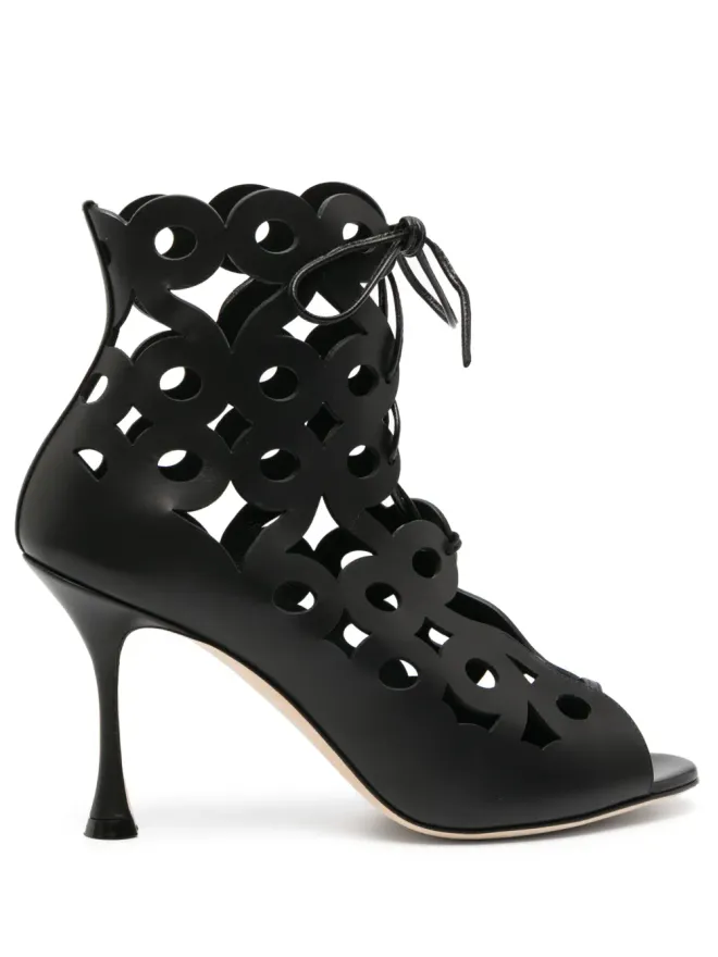 Manolo Blahnik Manolo Blahnik Taralo カットアウトブーツ - ブラックの商品画像