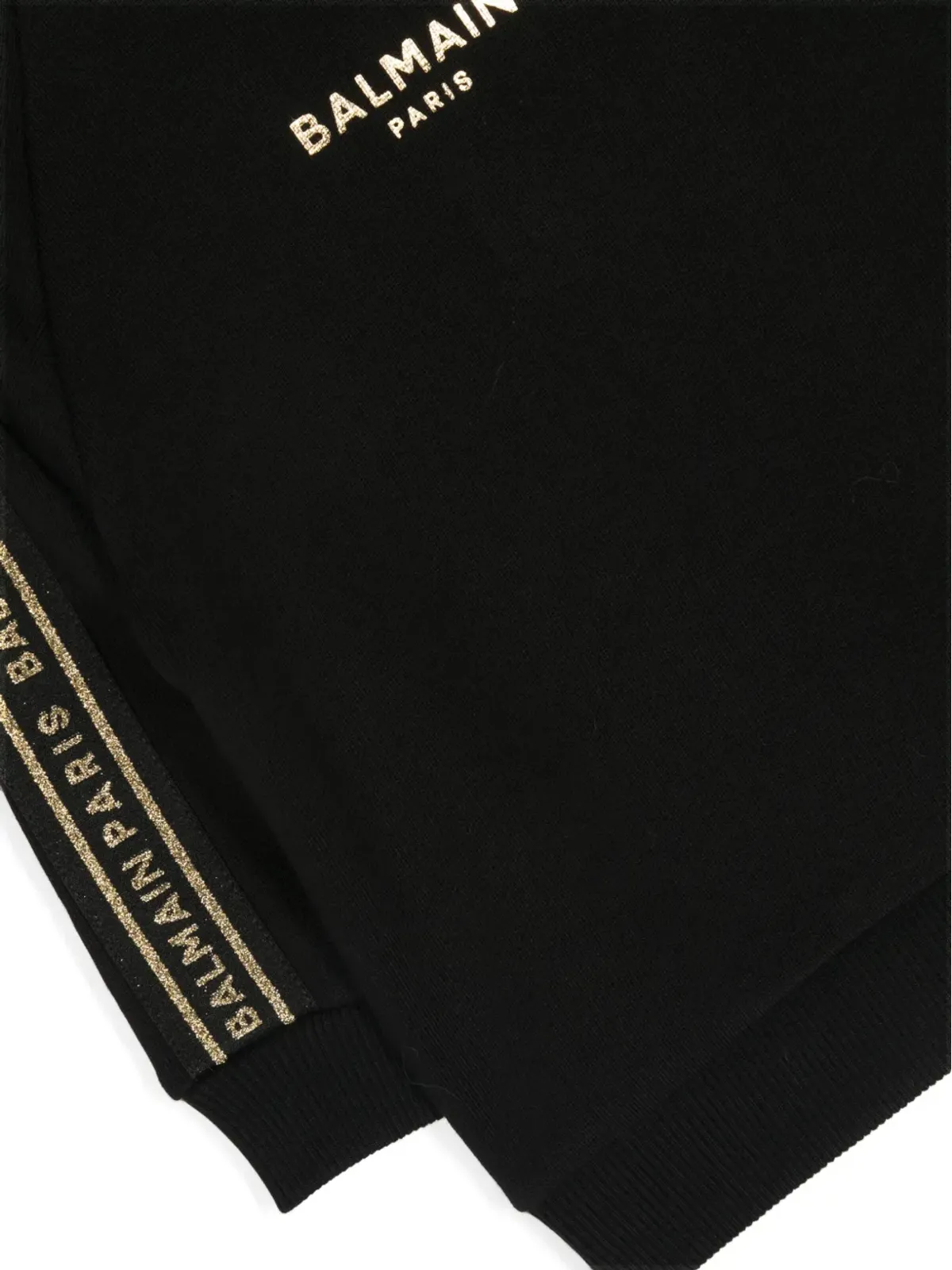 Balmain Kids ロゴテープ付きクルーネックスウェット - ブラック - 画像3