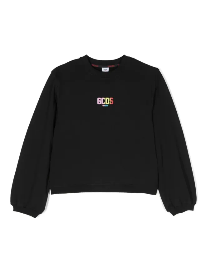 GCDS Kids Gcds Kids ロゴプリント クルーネック スウェットシャツ ブラックの商品画像