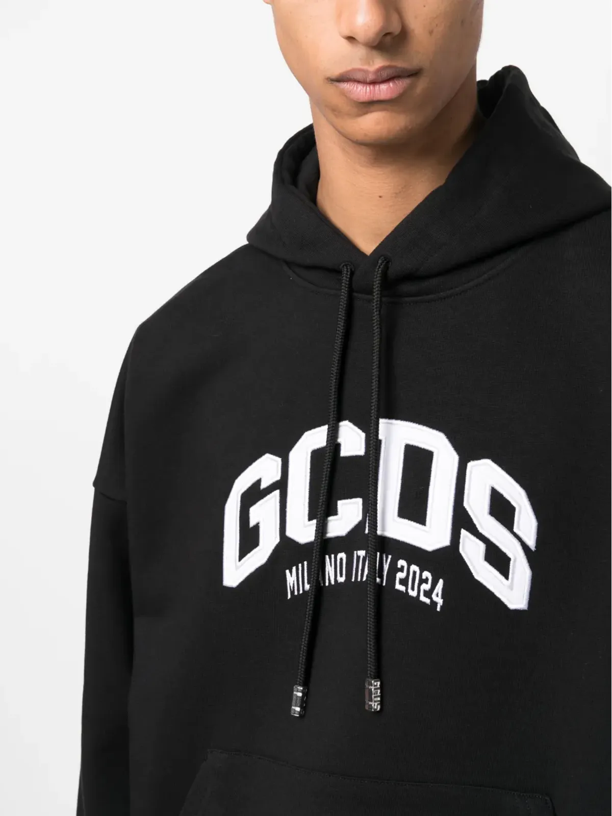 GCDS ラウンジ ロゴ コットン フーディー - 画像5