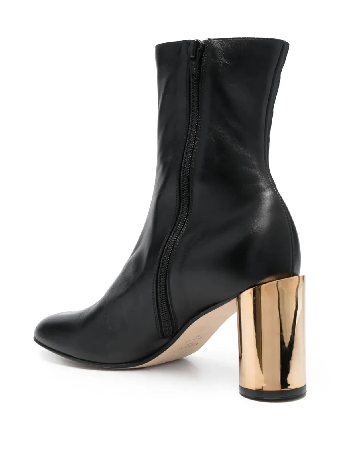 Lanvin 75mmラウンドトゥ レザー ブーツ - ブラック - 画像3
