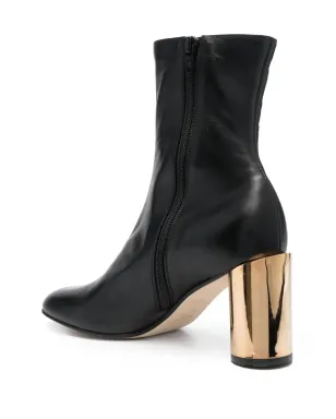 Lanvin 75mmラウンドトゥ レザー ブーツ - ブラック - サムネイル3