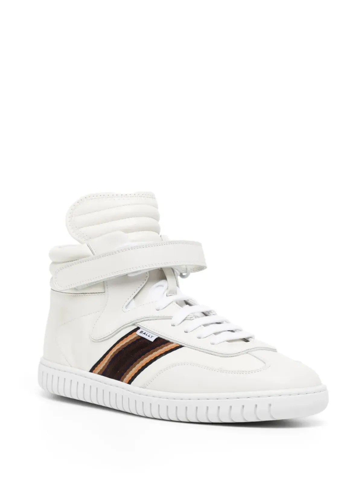 Bally サイドストライプ レザー ハイトップスニーカー - 画像2