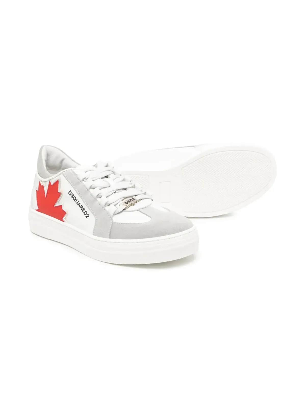 DSQUARED2 KIDS メイプルリーフ パネルド スニーカー - 画像2