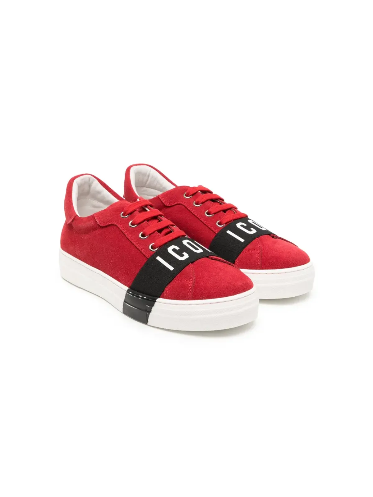 DSQUARED2 KIDS アイコンストライプ スエード スニーカー - 画像1