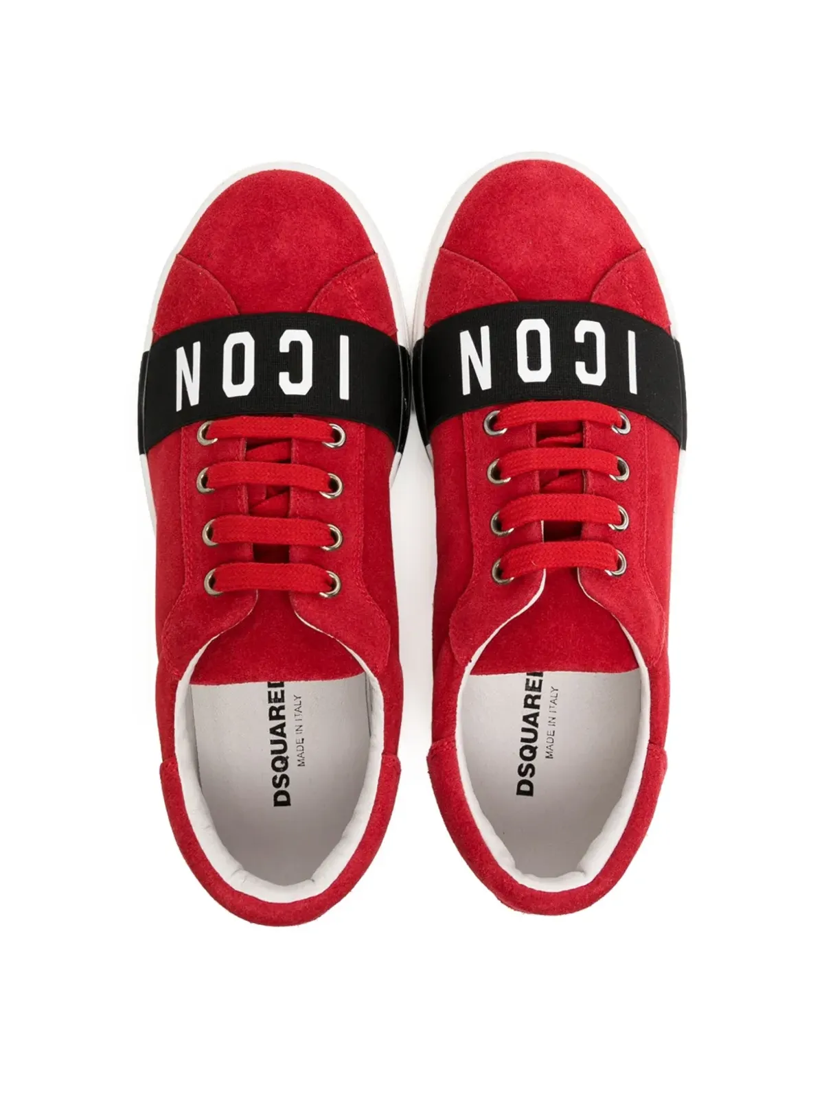 DSQUARED2 KIDS アイコンストライプ スエード スニーカー - 画像3