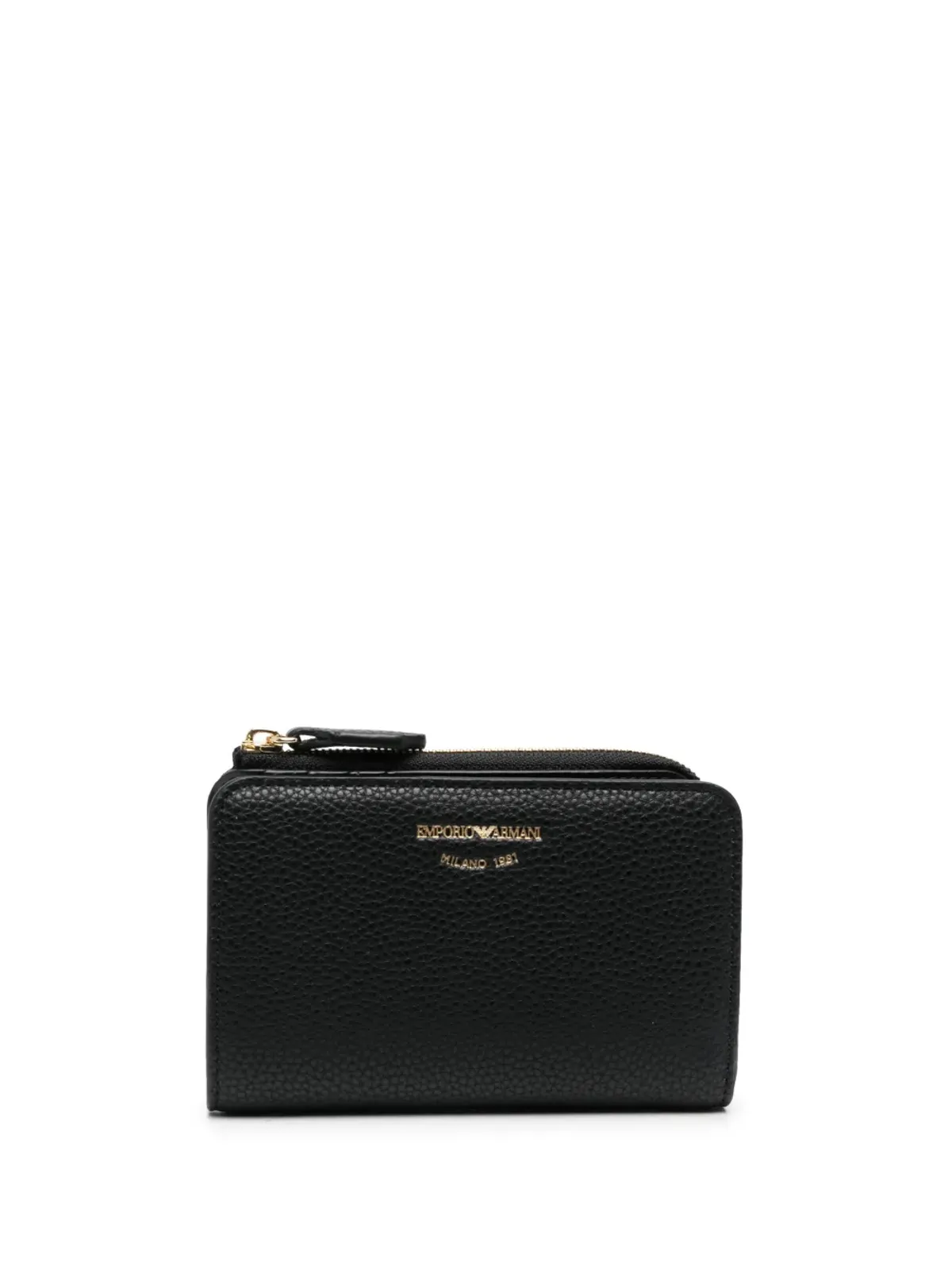 Emporio Armani 刻印ロゴ レザー カードホルダー - ブラック - 画像1