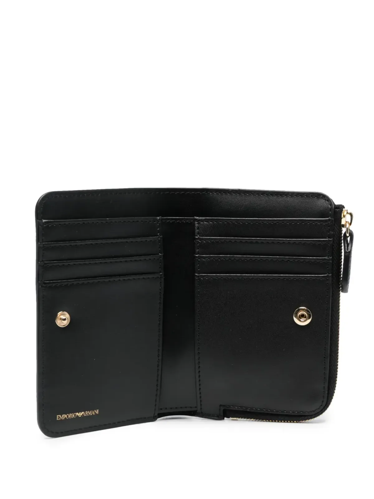 Emporio Armani 刻印ロゴ レザー カードホルダー - ブラック - 画像3