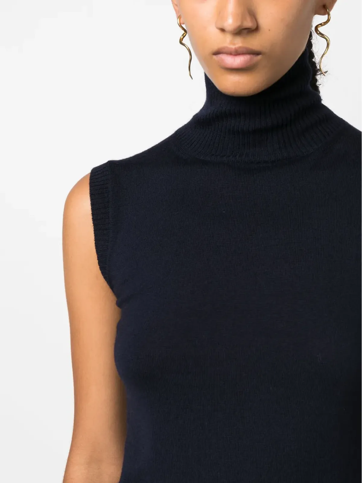 Sportmax ロールネック バージンウール ベスト - 画像5
