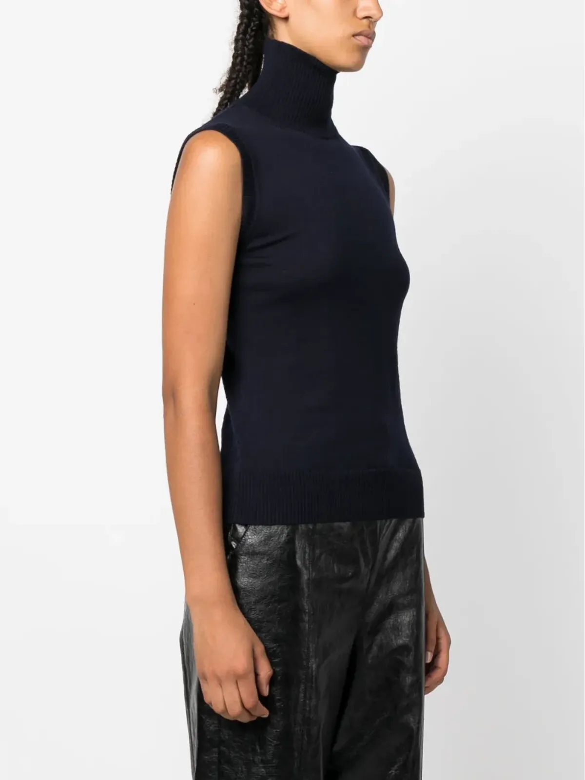 Sportmax ロールネック バージンウール ベスト - 画像3