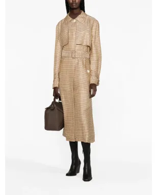 Lanvin チェック柄トレンチコート（オレンジ） - サムネイル2