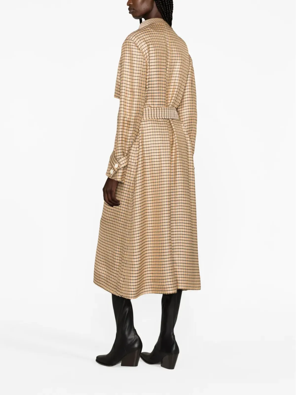 Lanvin チェック柄トレンチコート（オレンジ） - 画像4