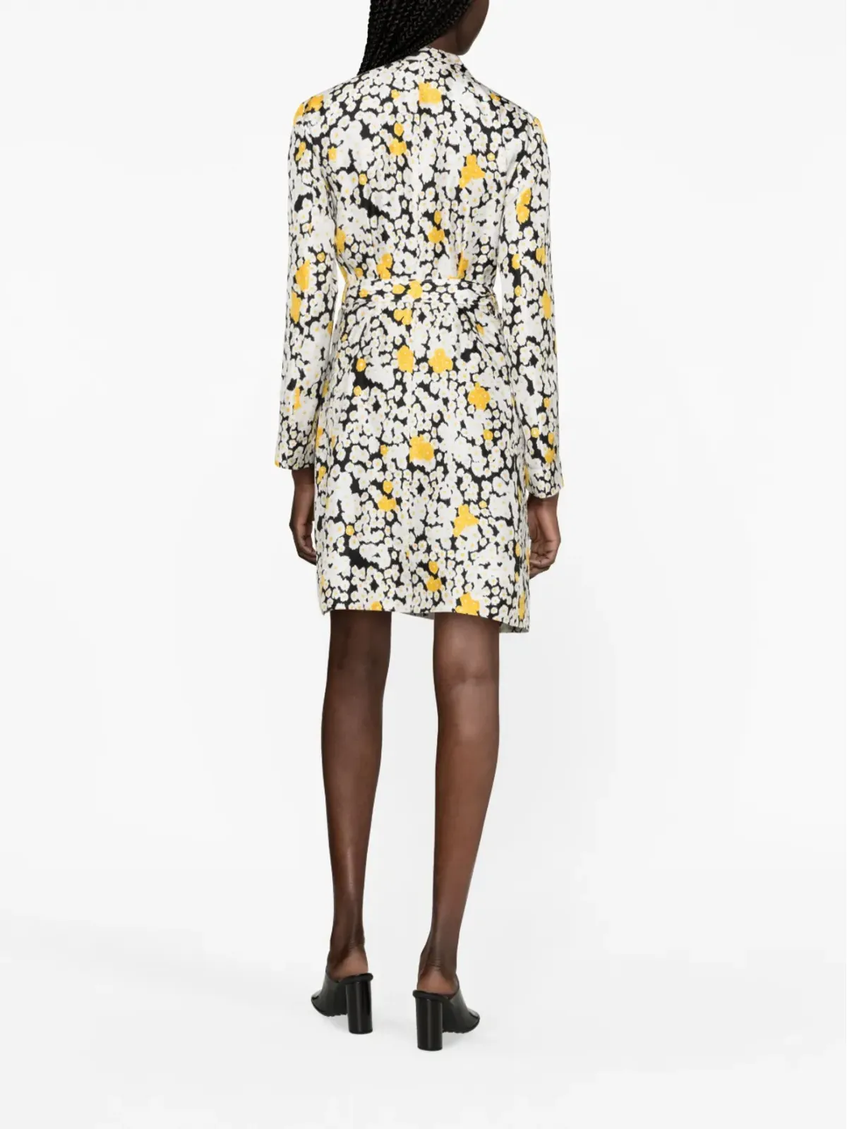 Lanvin 花柄プリント ベルト付きラップドレス（ホワイト） - 画像3