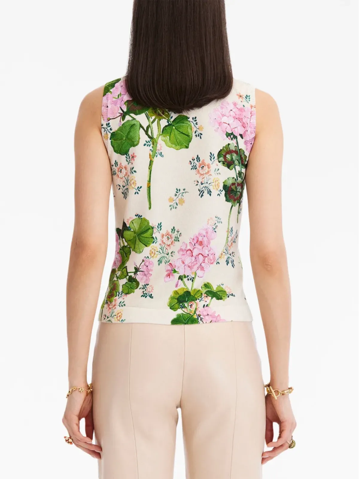 Oscar de la Renta ゲラニウム柄タンクトップ - 画像4
