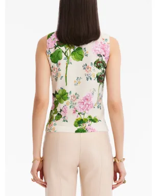 Oscar de la Renta ゲラニウム柄タンクトップ - サムネイル4
