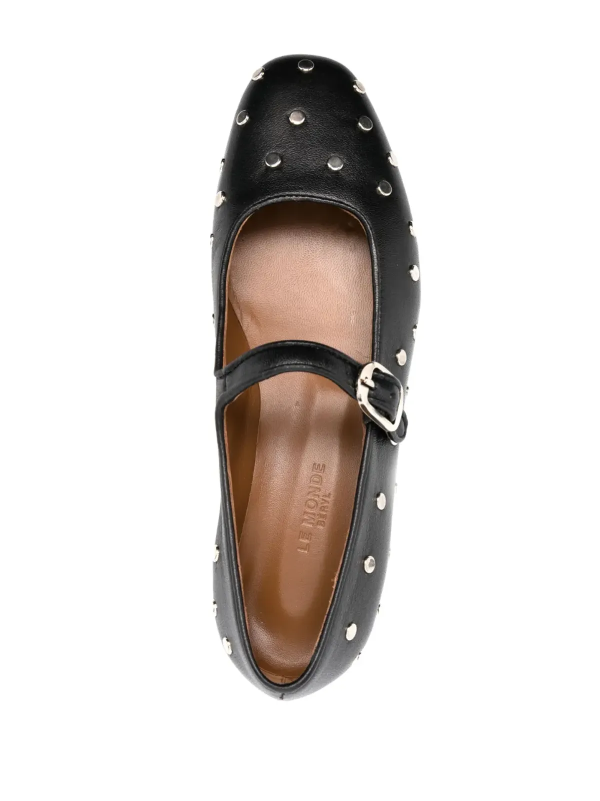 Le Monde Beryl Mary Jane studded ballerina shoes - Black - 画像4