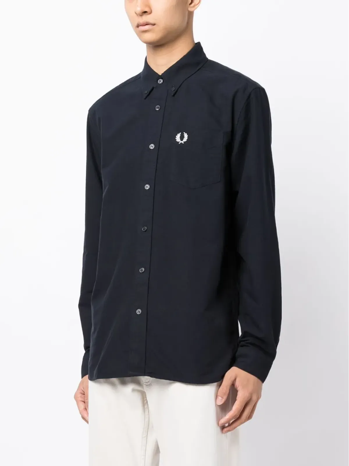 Fred Perry オックスフォード ロゴ刺繍 コットンシャツ - 画像3