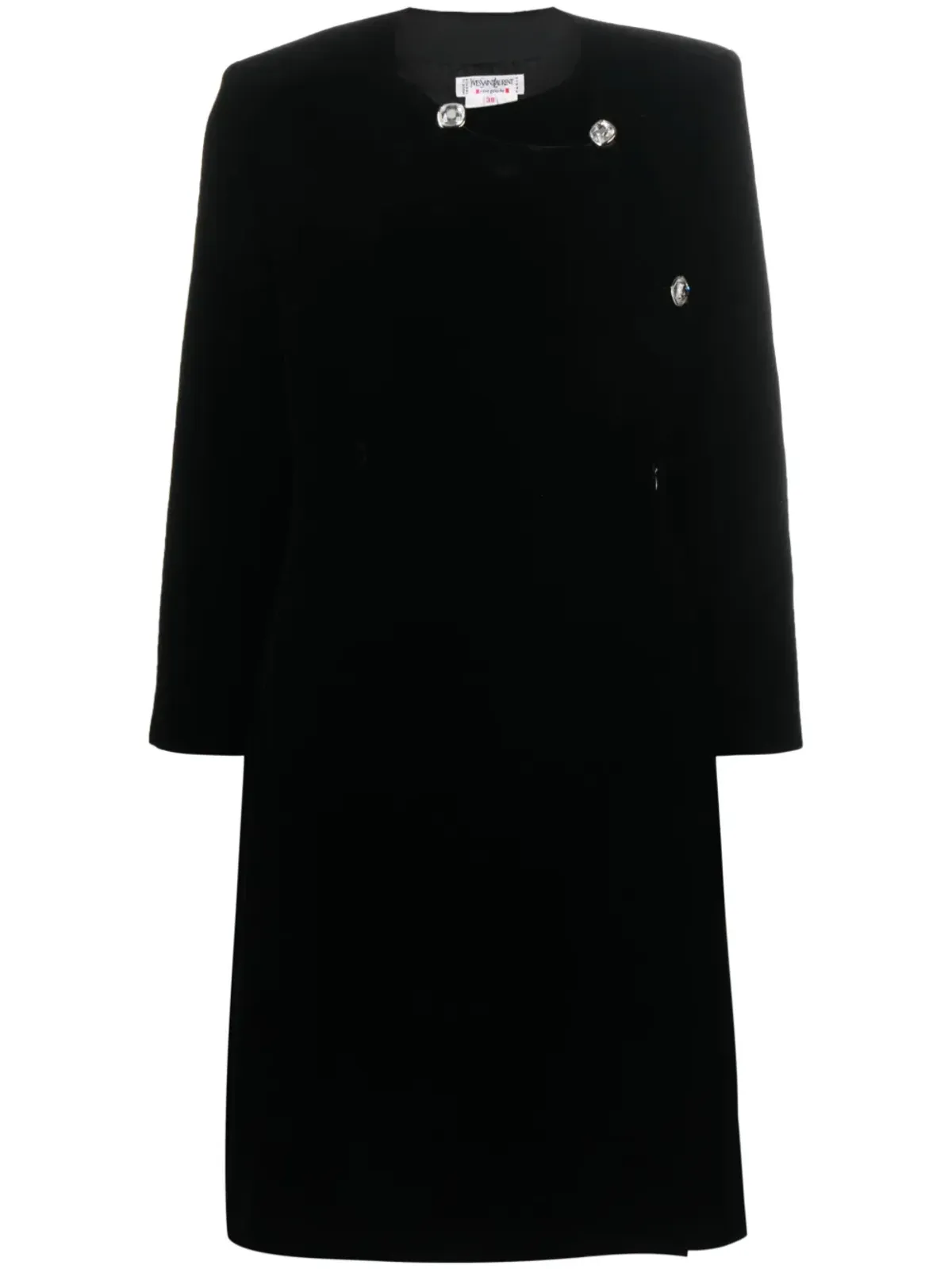 Saint Laurent Pre-Owned 1990年代ベルベット長袖ドレス - ブラック - 画像1