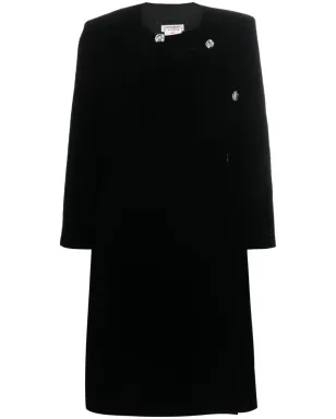 Saint Laurent Pre-Owned 1990年代ベルベット長袖ドレス - ブラック - サムネイル1