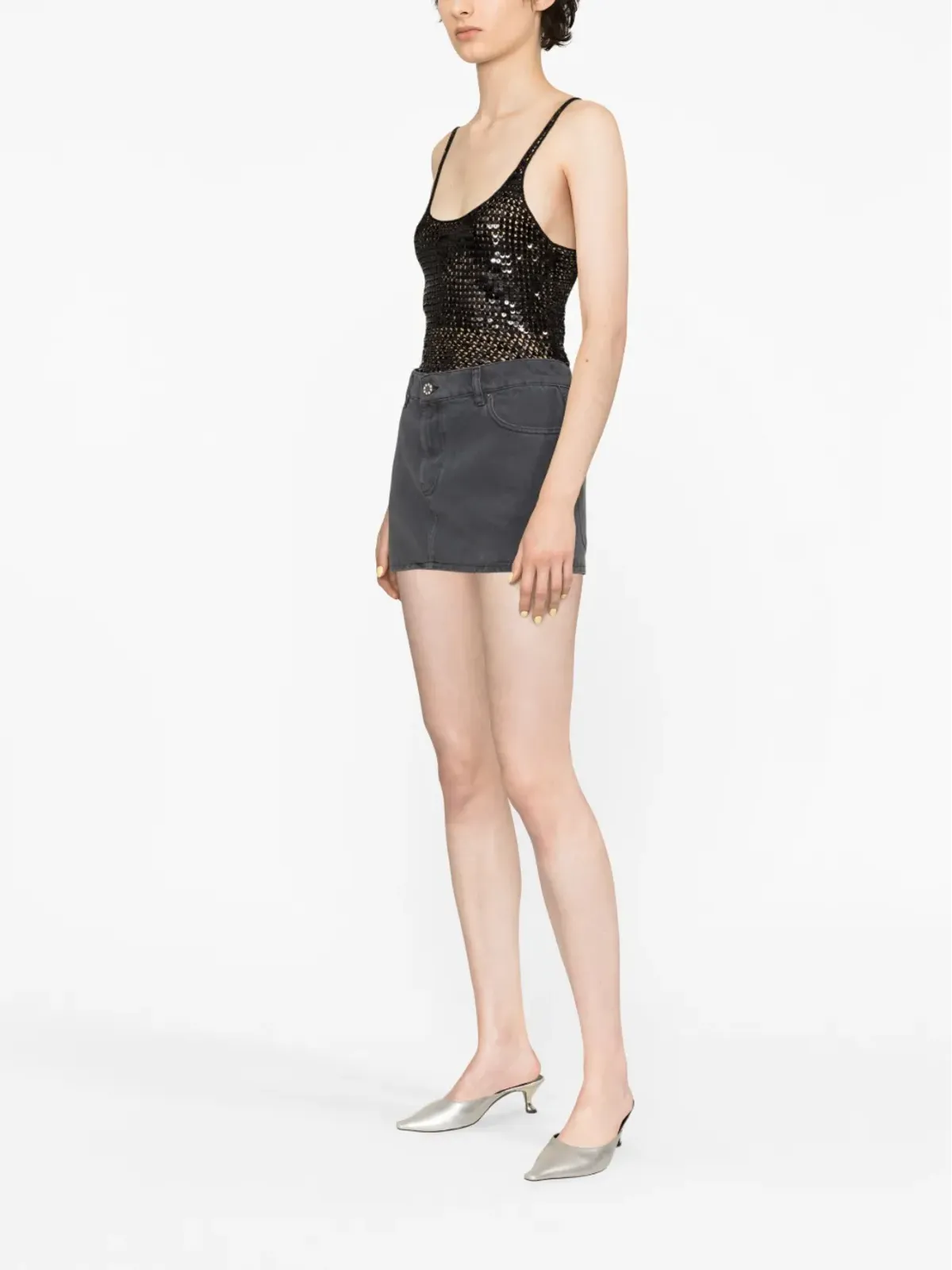 ROTATE BIRGER CHRISTENSEN ロゴパッチ デニムスカート - 画像4