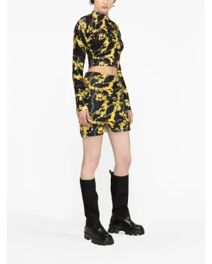 Versace Jeans Couture チェーン・クチュールプリント クロップドジャンパー ブラック - サムネイル3