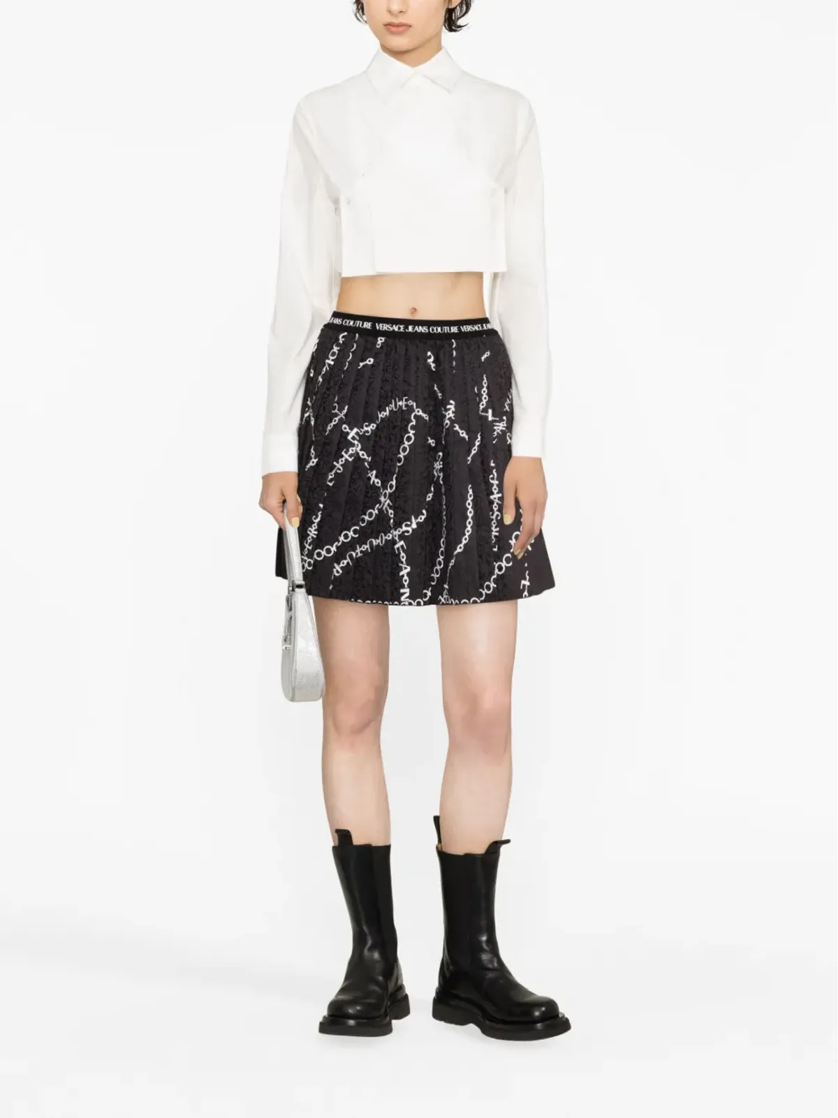 Versace Jeans Couture チェーンリンク柄プリーツスカート - 画像2