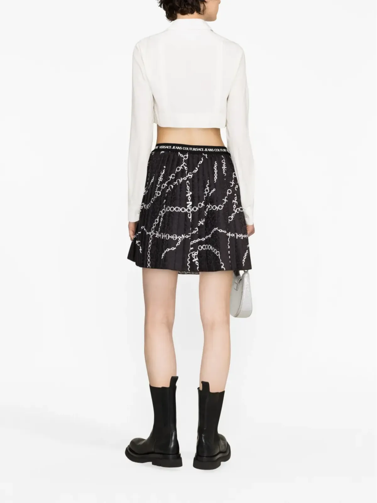 Versace Jeans Couture チェーンリンク柄プリーツスカート - 画像4