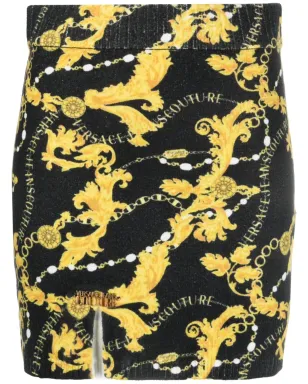 Versace Jeans Couture Chain Couture-print knitted miniskirt - Black - サムネイル1