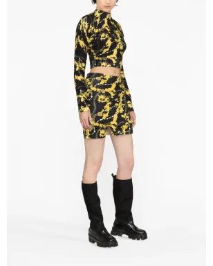 Versace Jeans Couture Chain Couture-print knitted miniskirt - Black - サムネイル3