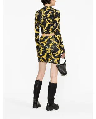 Versace Jeans Couture Chain Couture-print knitted miniskirt - Black - サムネイル4