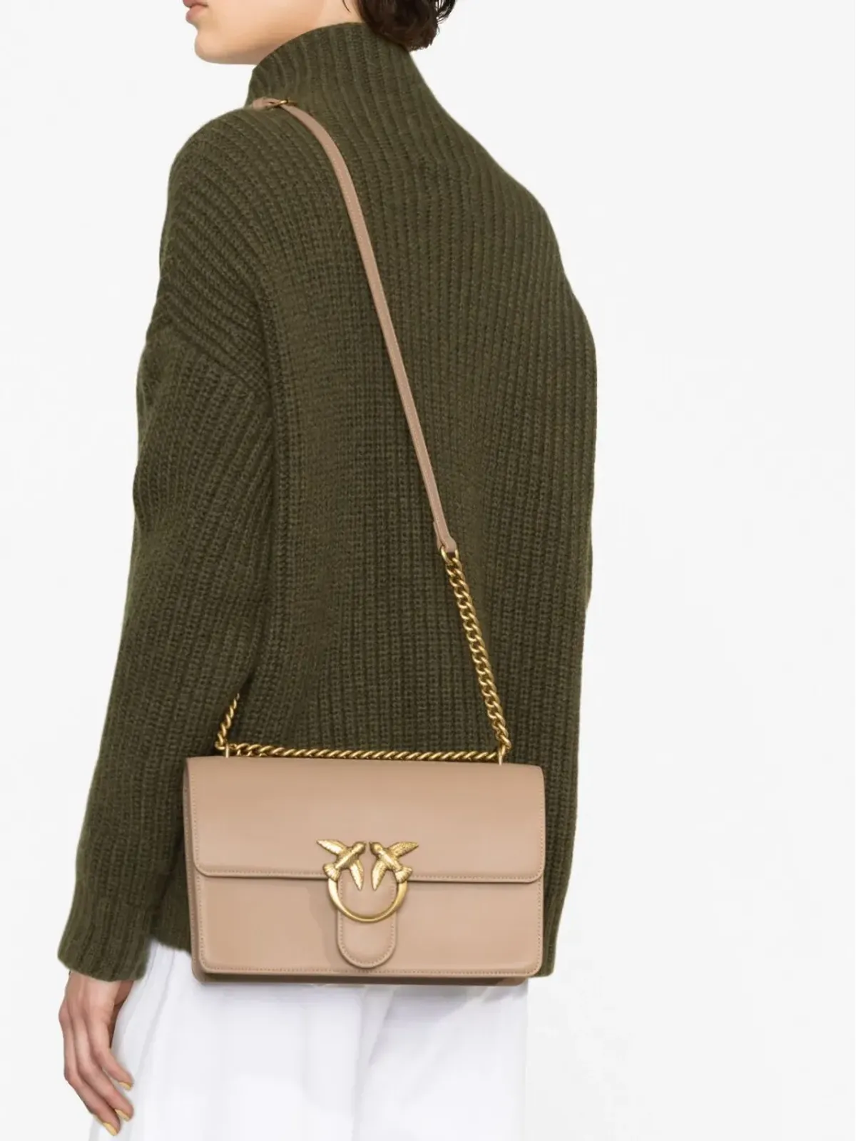 PINKO クラシック・ラブ レザーショルダーバッグ - 画像3