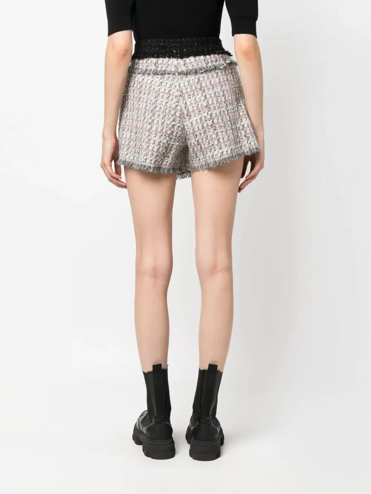 MSGM ラップフロント ツイード スカートショーツ - 画像4