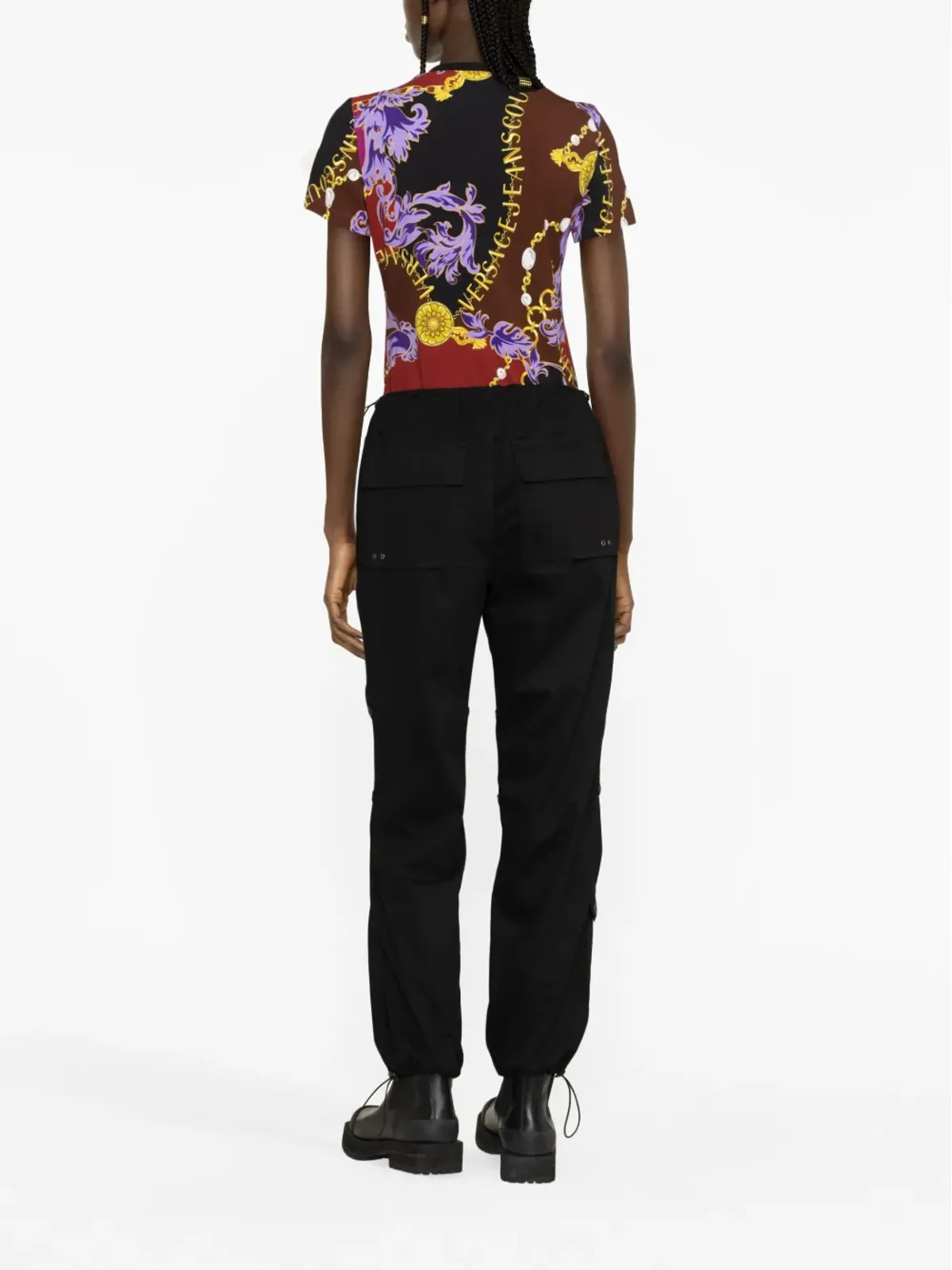 Versace Jeans Couture バロック柄コットンTシャツ - 画像4
