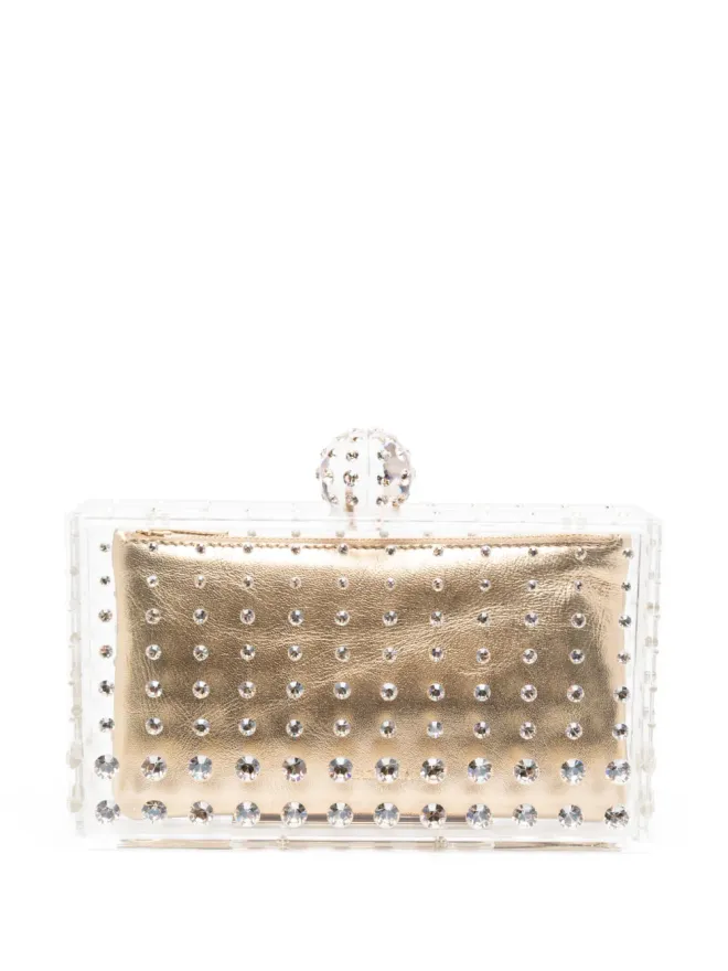 Aquazzura Aquazzura クリスタル装飾透明クラッチ - ゴールドの商品画像