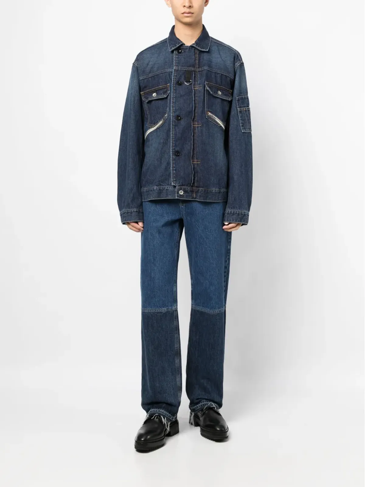 sacai ストレートポイントカラー コットンジャケット - 画像2