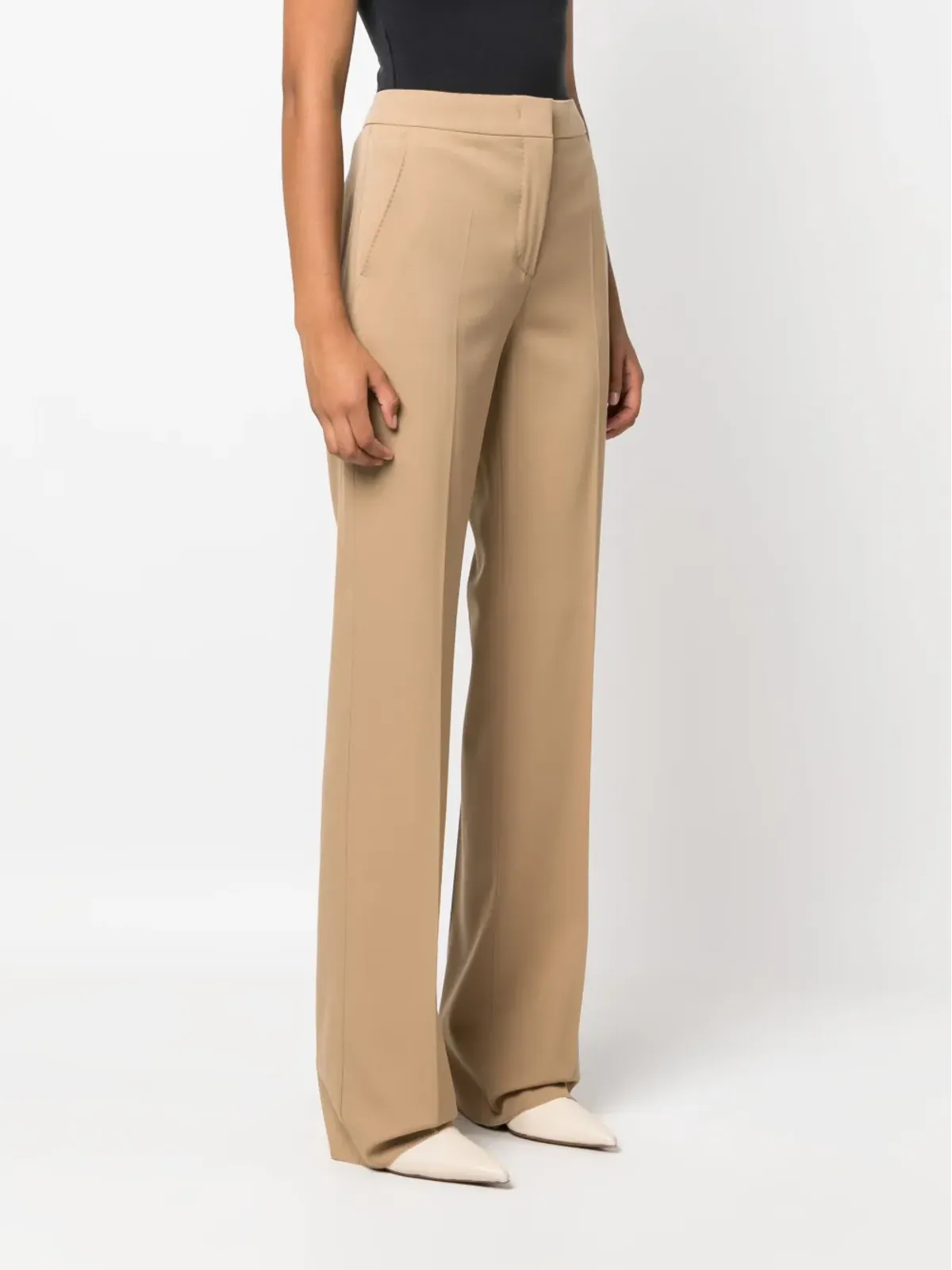 Max Mara ハイウエスト プレスド・クレース パンツ - 画像3