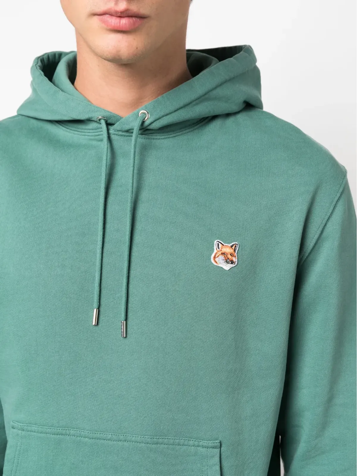 Maison Kitsuné フォックスモチーフ コットン フーディー - グリーン - 画像5