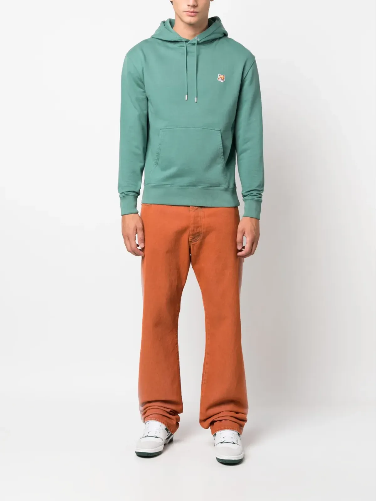 Maison Kitsuné フォックスモチーフ コットン フーディー - グリーン - 画像2