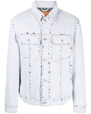 Diesel D-Barcy リップドデニムジャケット ブルー - サムネイル1