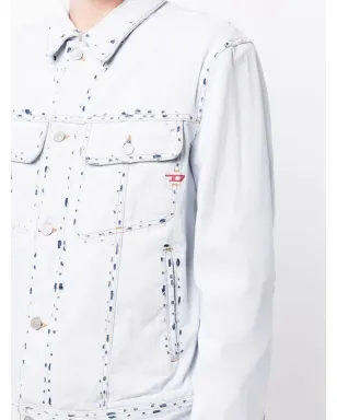 Diesel D-Barcy リップドデニムジャケット ブルー - サムネイル5