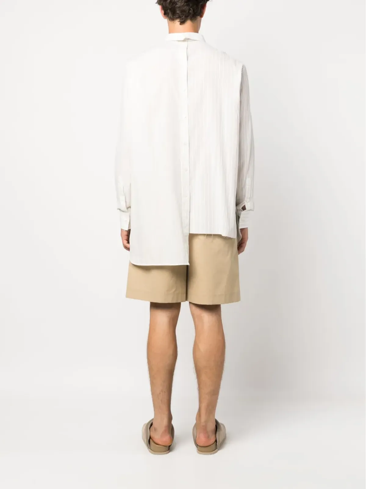 Lanvin ストライプ柄 アシンメトリーヘム シャツ - 画像4