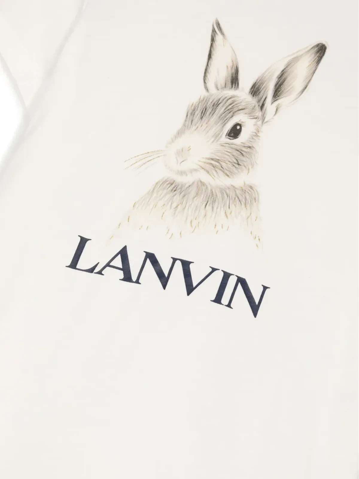 Lanvin Enfant ボタニカ・ラビットプリント コットンTシャツ - 画像3