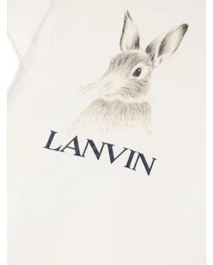 Lanvin Enfant ボタニカ・ラビットプリント コットンTシャツ - サムネイル3