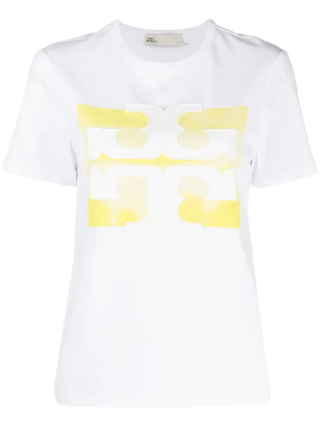 Tory Burch Tory Burch ロゴパッチコットンTシャツ ホワイトの商品画像
